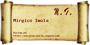 Mirgics Imola névjegykártya